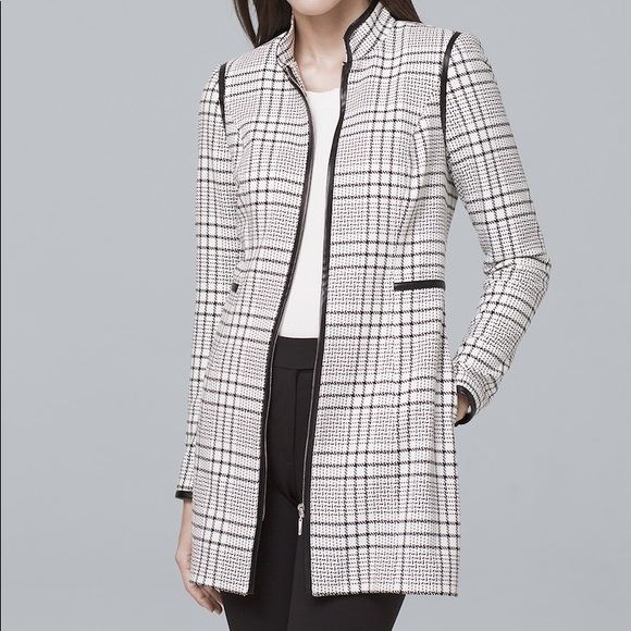 White House Black Market Jackets & Blazers - White House Black Market Plaid Topper